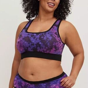 torrid Lightly Padded Seamless Bralette Tie Dye Purple Size 2X 18/20 Athleisure